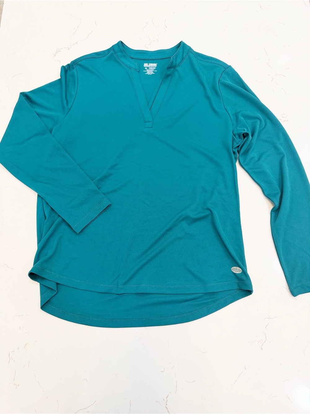 Reel Legends Freeline Teal Long Sleeve Performance Outdoor Shirt